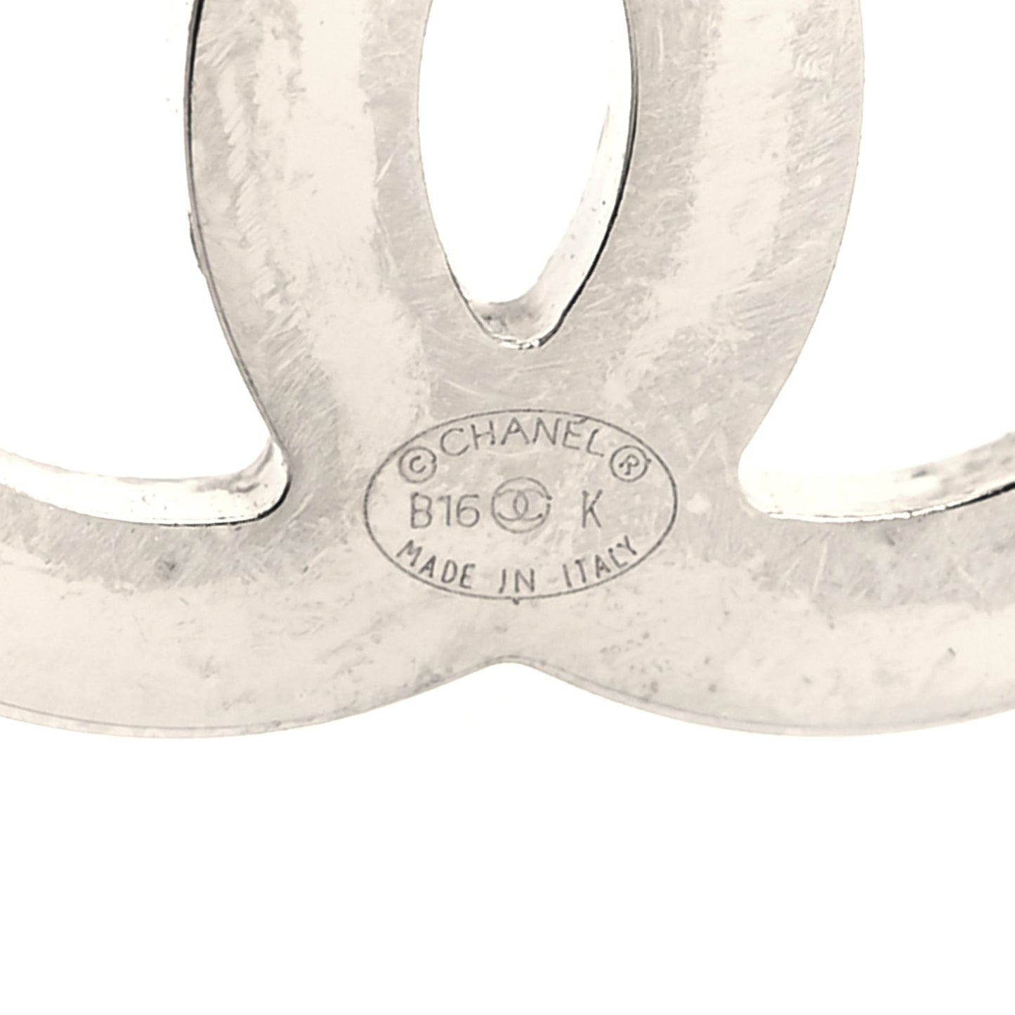 Baguette Crystal CC Earrings Silver