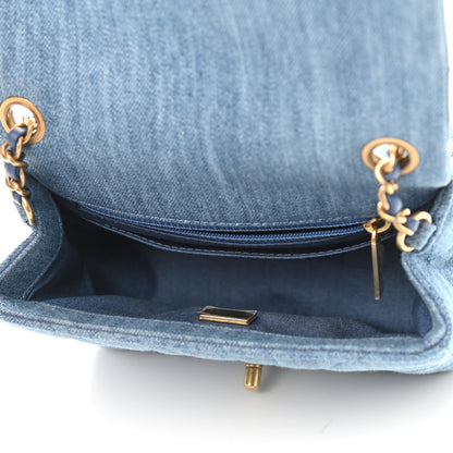 Chanel Denim Quilted Mini Pearl Crush Flap Blue 5 of 9