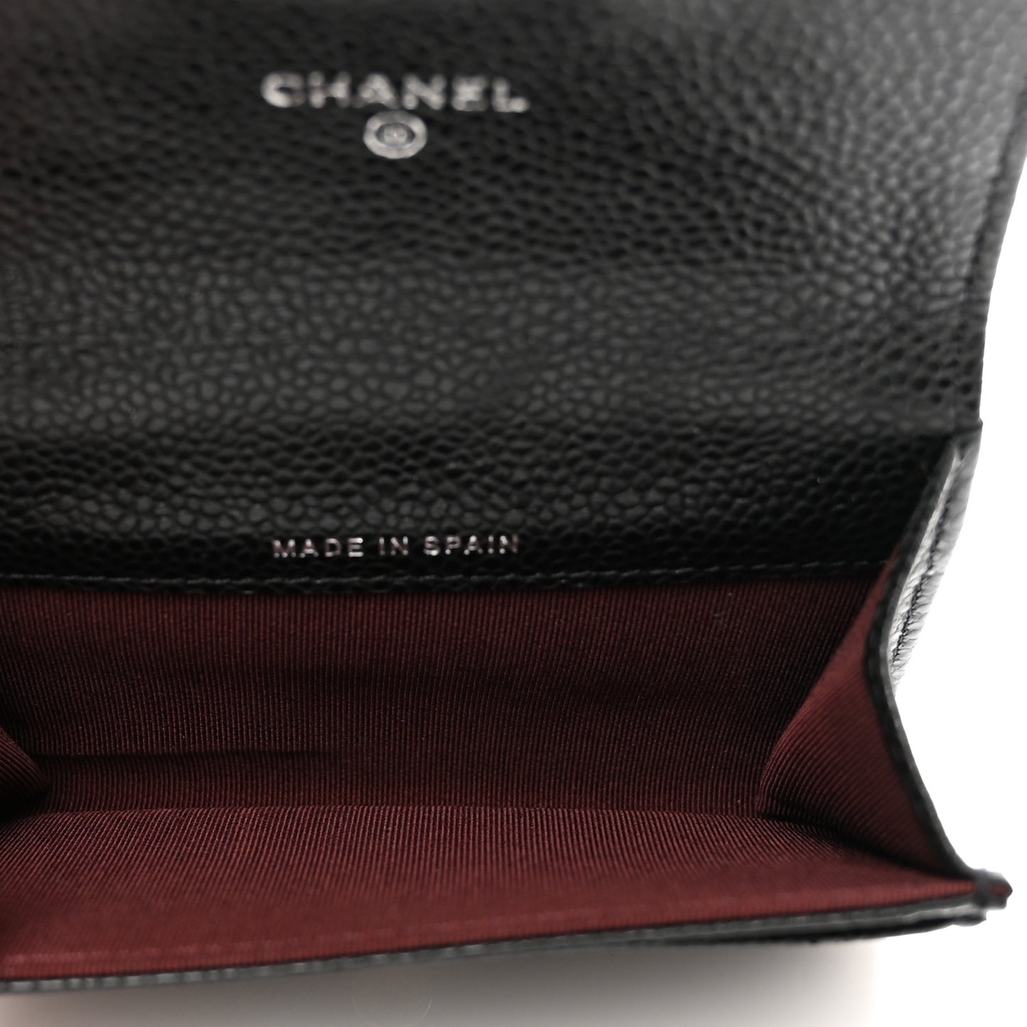 Caviar Quilted Flap Card Holder Black