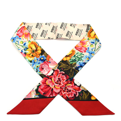 Gucci Silk Twill Floriso Neck Bow Scarf 1 of 3