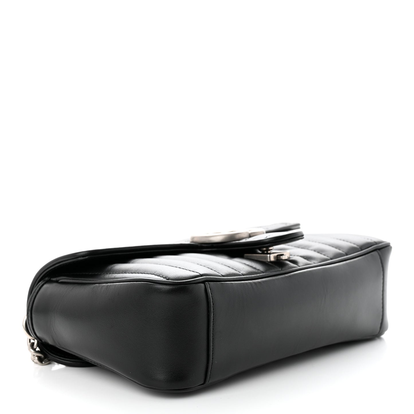 Calfskin Matelasse Aria Small GG Marmont Shoulder Bag Black