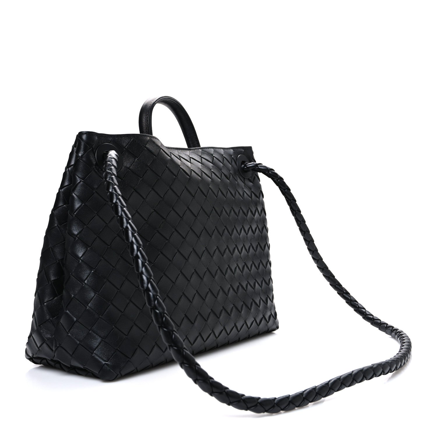 Bottega Veneta Nappa Intrecciato Medium Andiamo Shoulder Bag Black 2 of 8