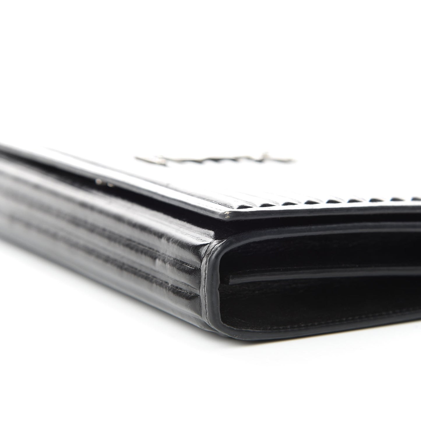 Ribbed Calfskin Opium Monogram Chain Wallet Black