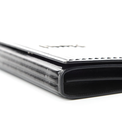 Saint Laurent Ribbed Calfskin Opium Monogram Chain Wallet Black 7 of 9