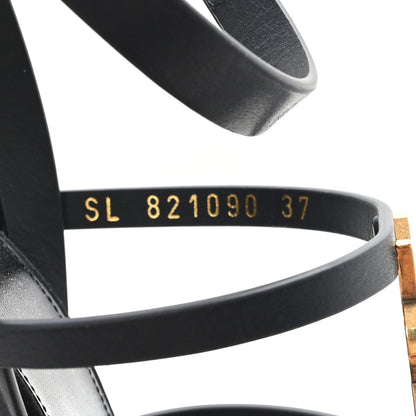 Saint Laurent Calfskin Cassandra 105 Wedges 37 Black 9 of 10