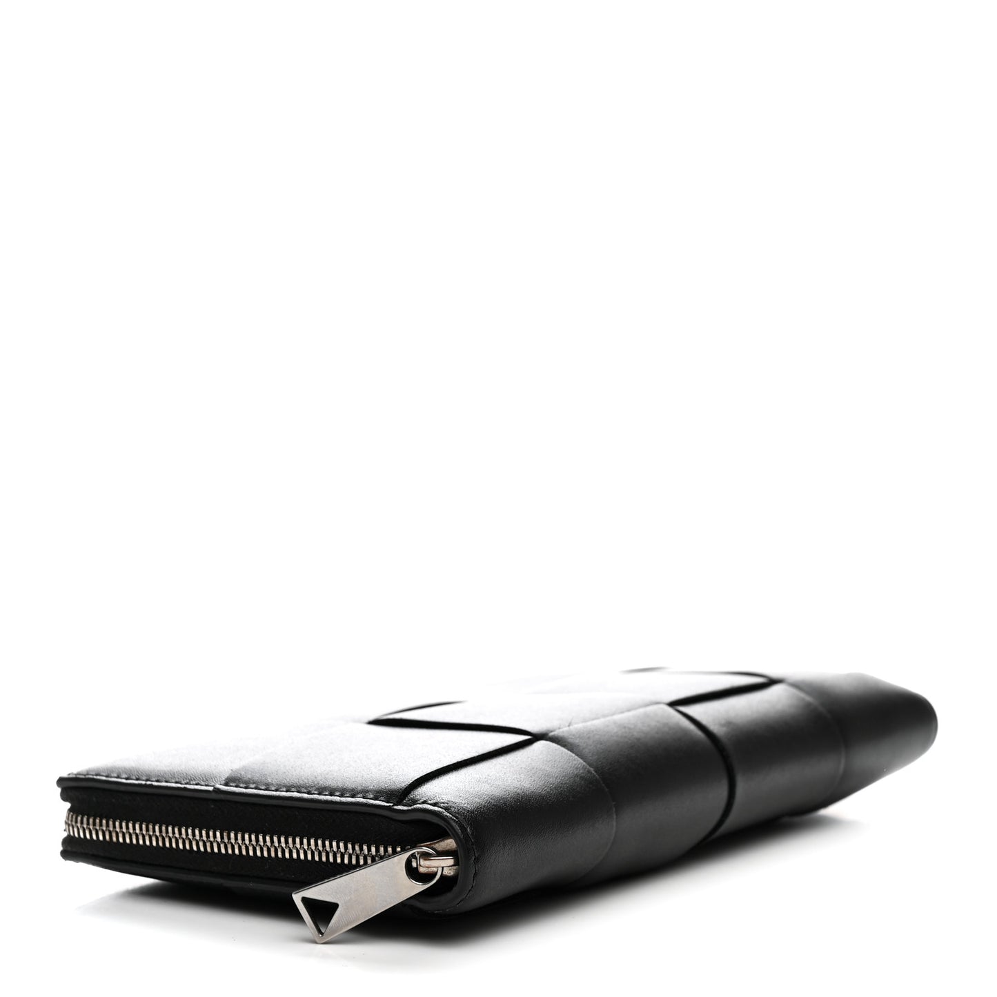 Nappa Maxi Intrecciato Medium Cassette Bifold Zip Wallet Black