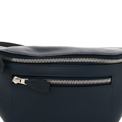 Hermes Taurillon Cristobal Cityslide Belt Bag PM Bleu De Prusse 8 of 10