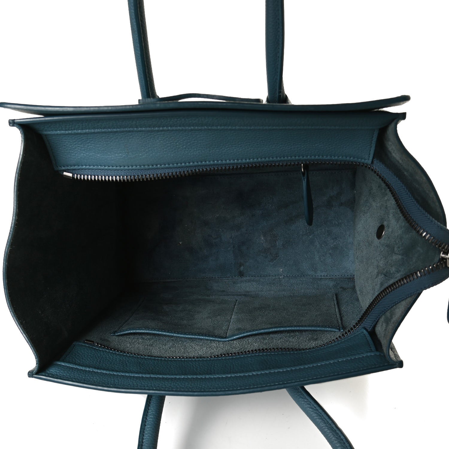 Celine Drummed Calfskin Micro Luggage Slate 5 of 15