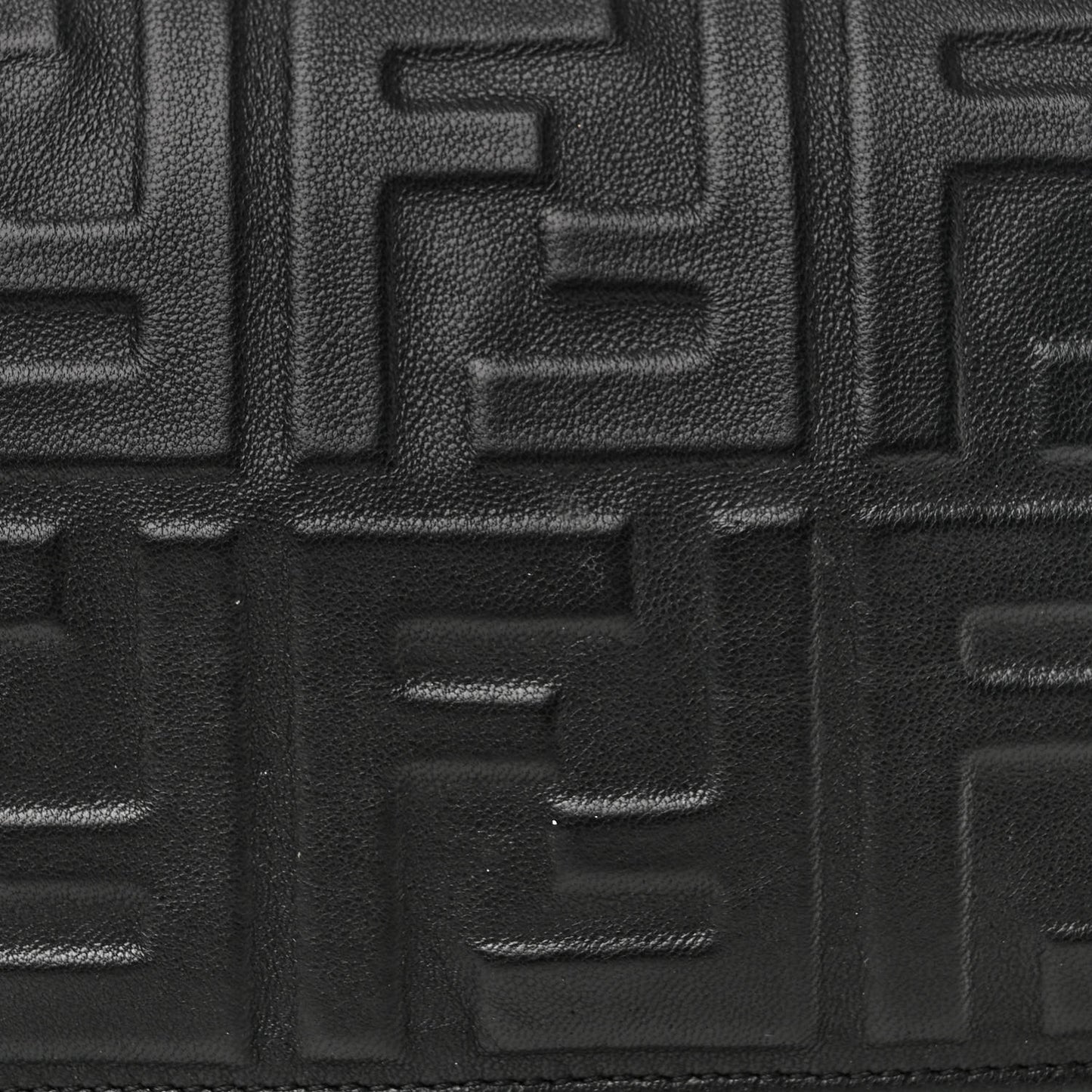 Nappa FF 1974 Embossed Mini Expandable Flap Bag Black