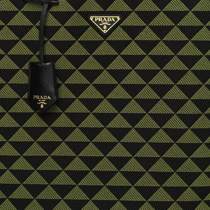 Prada Jacquard Saffiano Triangolo Symbole Embroidered Shopping Tote Black Edera 7 of 9