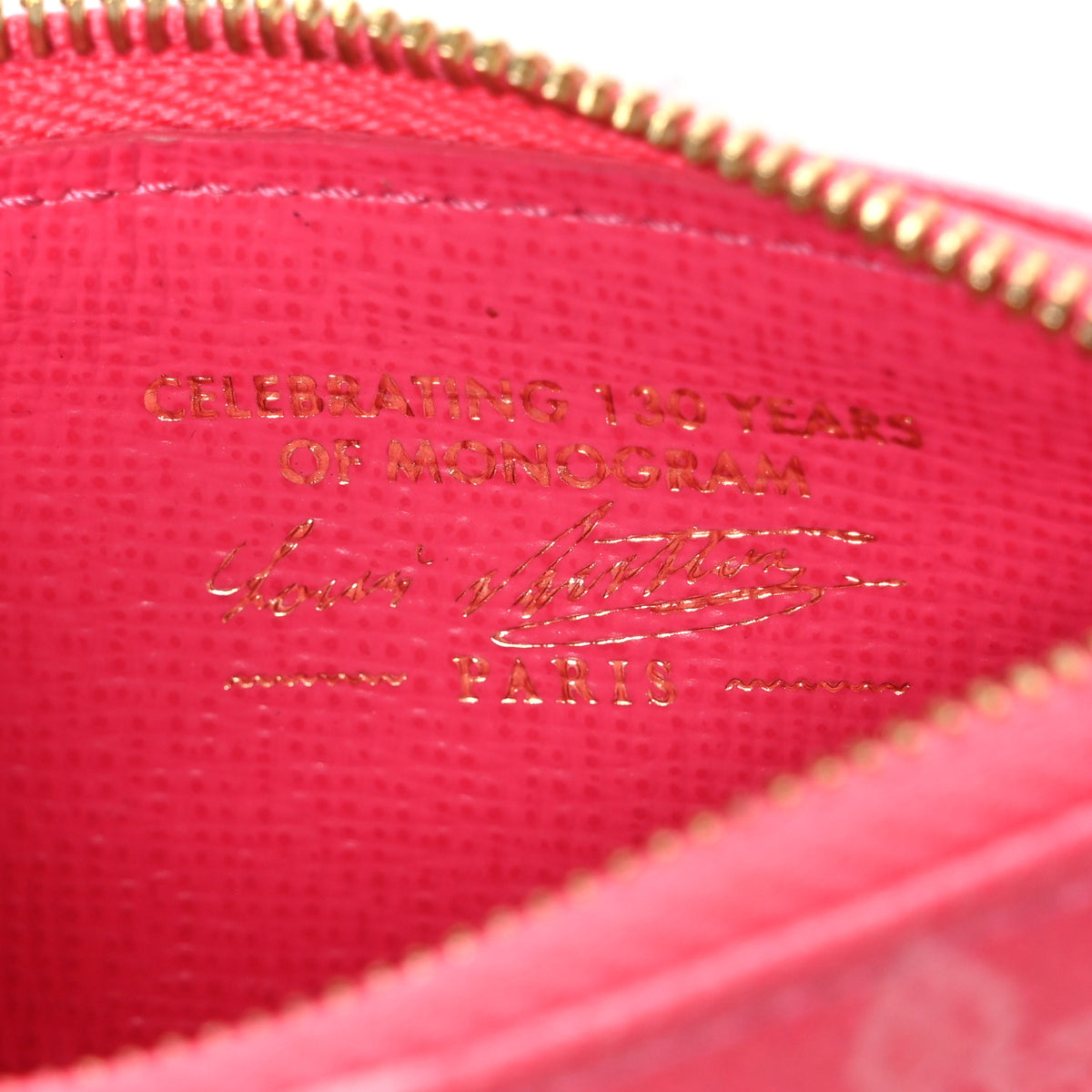 Monogram Origine Key Pouch Rose Ruban