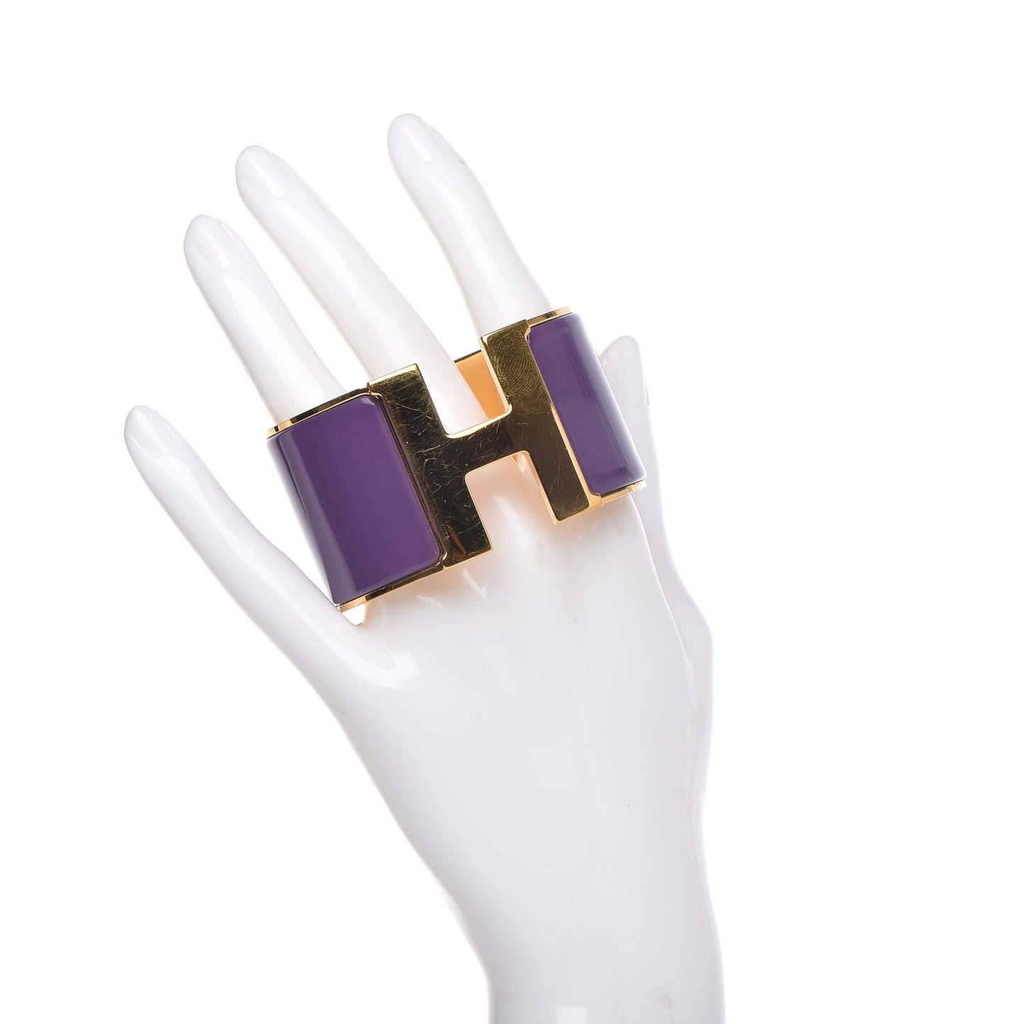 Enamel Extra Wide Clic Clac H Bracelet PM Pourpre