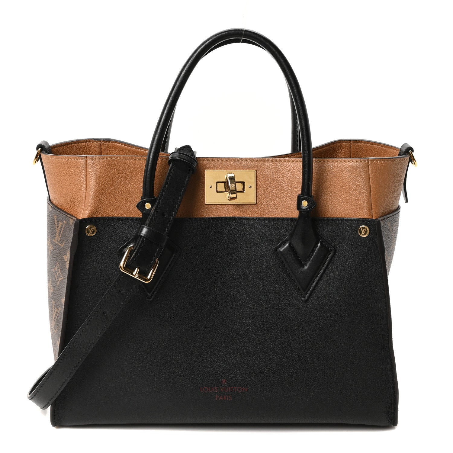 Louis Vuitton Calfskin Monogram On My Side MM Black 1811489