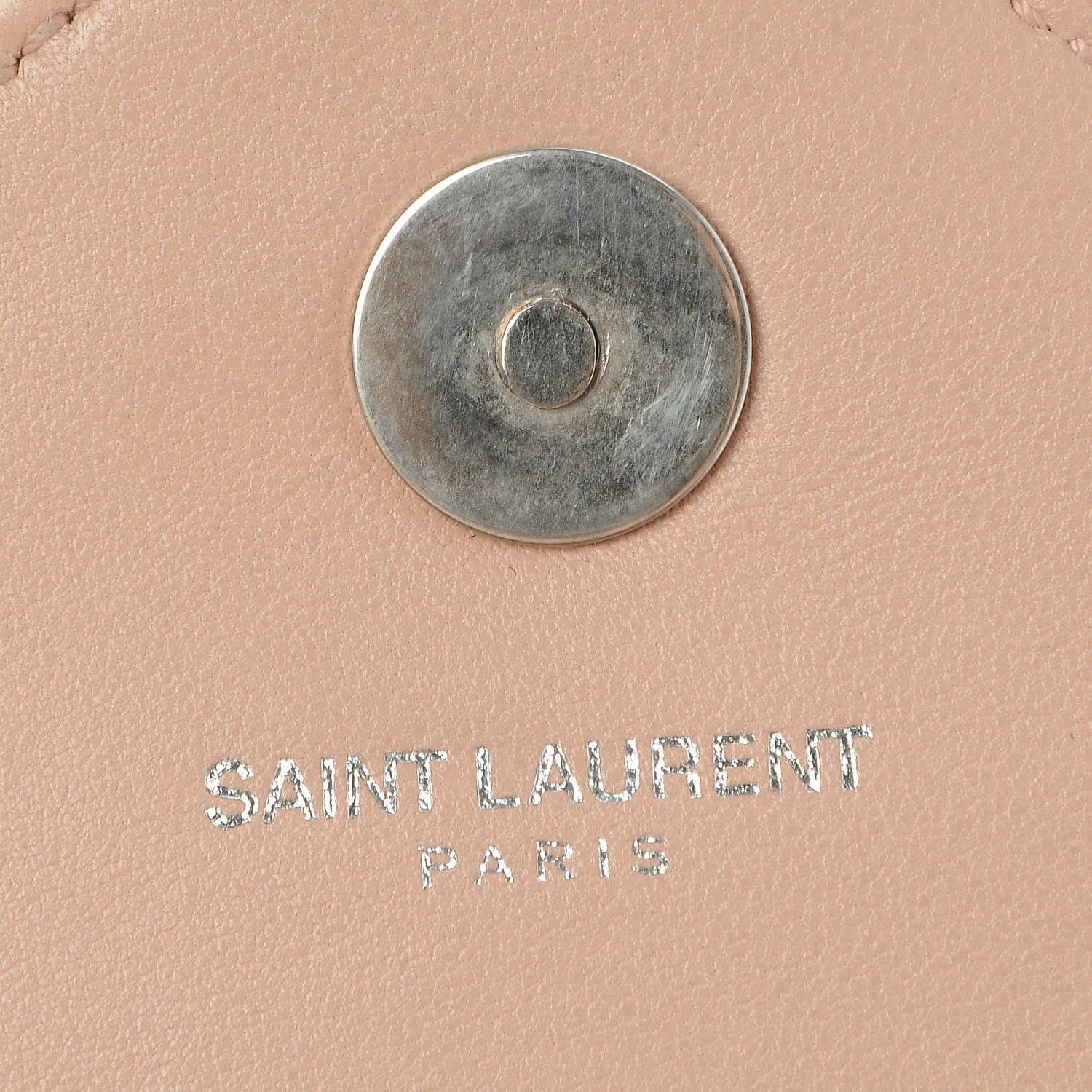 Saint Laurent Sheepskin Matelasse Chevron Monogram Classic Baby Chain Bag Pale Pink 6 of 8