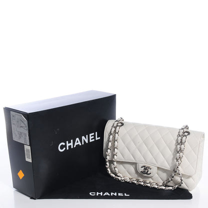 Chanel Caviar Quilted Medium Double Flap White 5 of 9