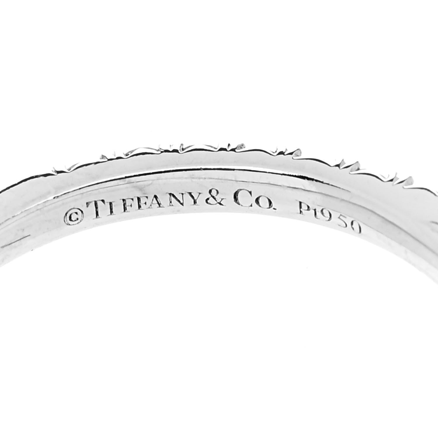Tiffany Platinum Diamond Green Tourmaline Legacy Ring 49 4.75 5 of 6