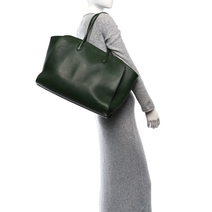 The Row Polished Saddle Calfskin Marlo Tote Bag Moss 2 of 9