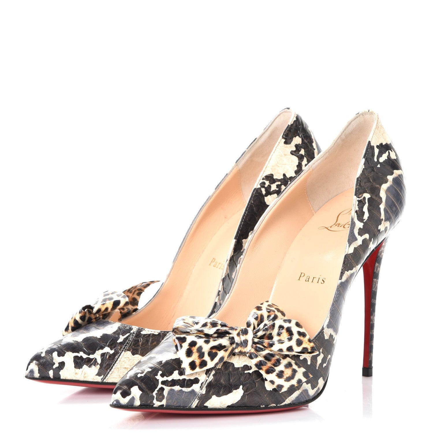 Christian Louboutin Ayers Watersnake Madame Menodo 100 Pumps 39 Black Gold 3 of 8