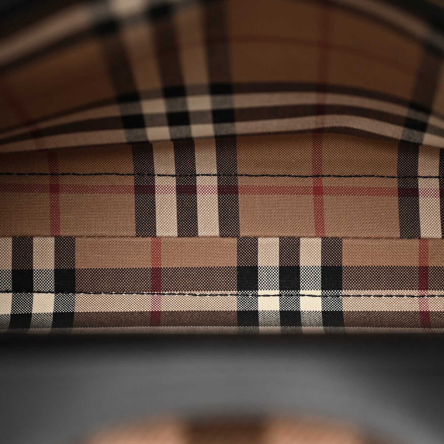 Smooth Calfskin Cashmere Check Mini Pocket Bag Brown