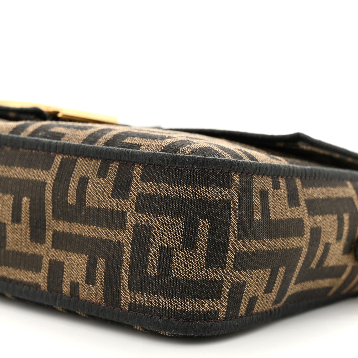 Fendi Fabric Jacquard FF 1974 Medium Baguette Tobacco Moro Black 10 of 10