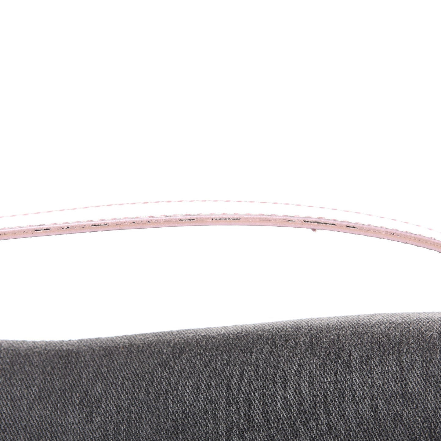 Patent Denim Jeans Saddle Bag Grey Pink