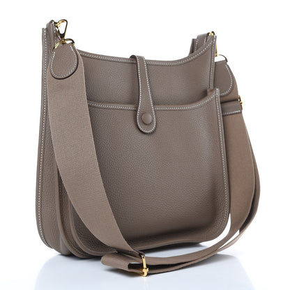 Hermes Taurillon Clemence Evelyne III PM Etoupe 3 of 11