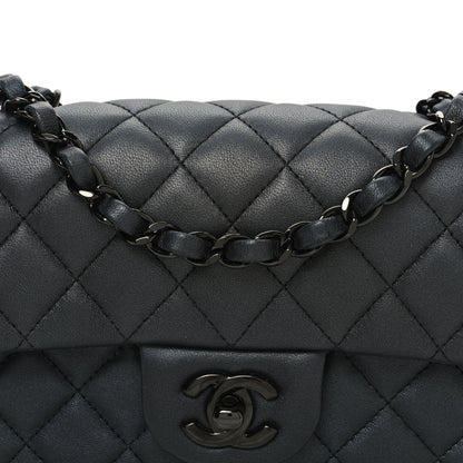 Chanel Pearly Lambskin Quilted Mini Rectangular Flap So Black 8 of 11
