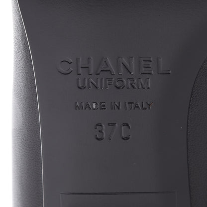 Chanel Lambskin Patent CC Cap Toe Pumps 37 Black 6 of 8