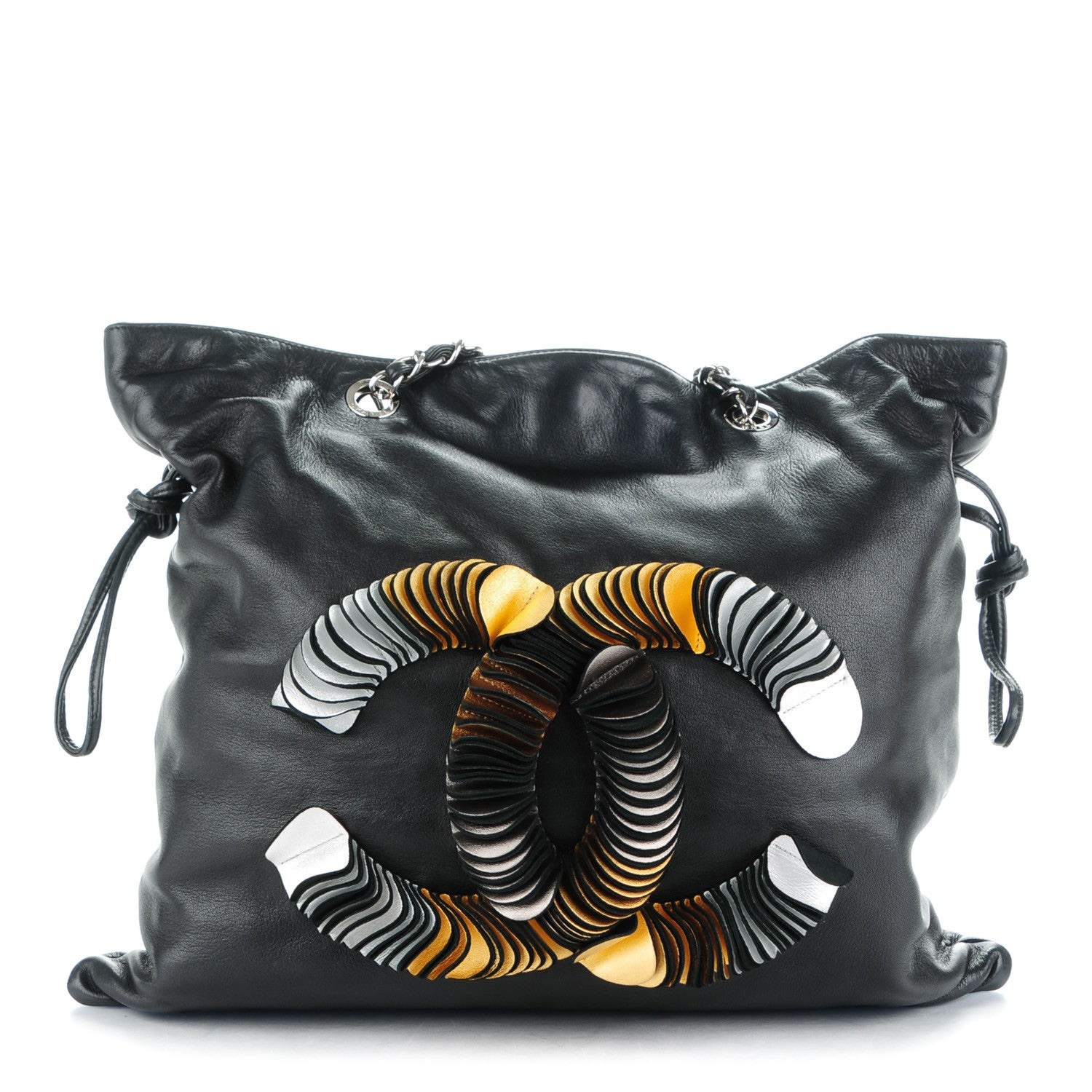 Chanel Lambskin CC Disc Tote Black 1 of 7