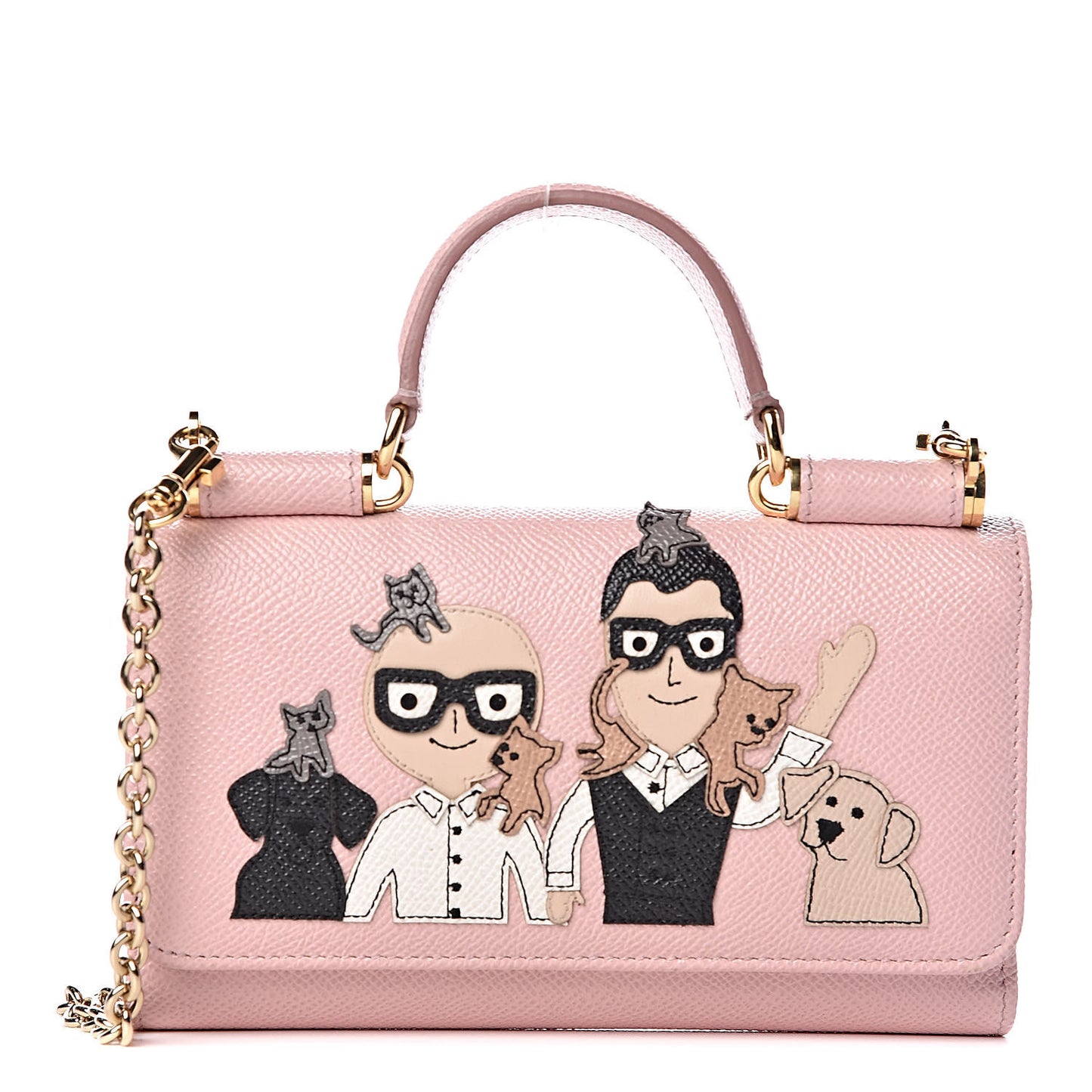 Dauphine Family Patch Mini Von Bag Rosa Carne