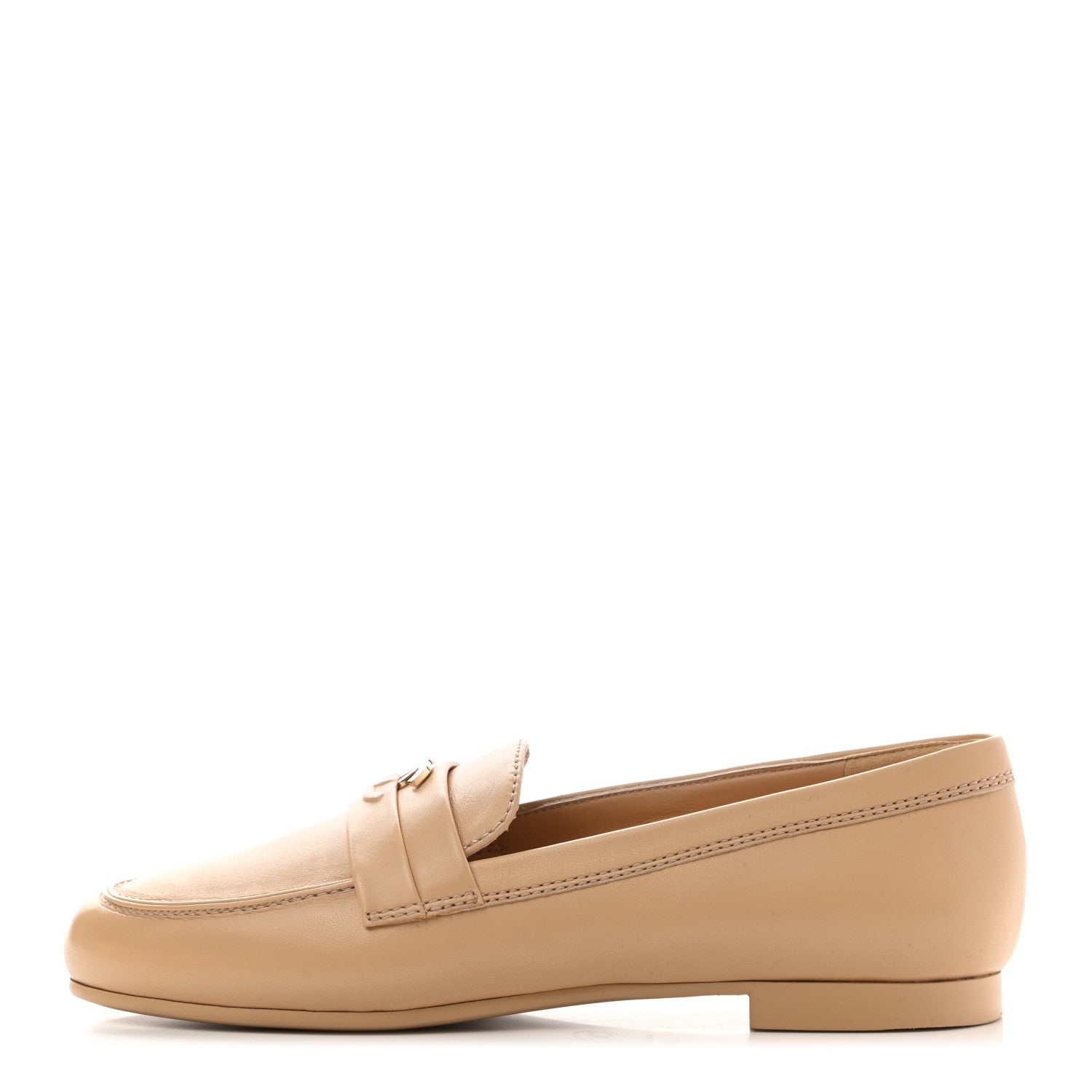 Chanel Lambskin CC Loafers 38 Beige 1 of 9