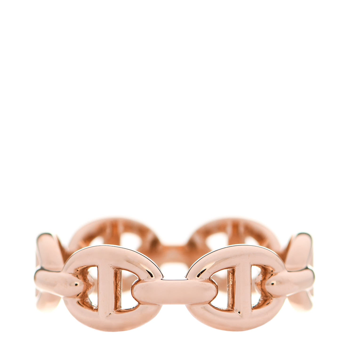 Hermes 18K Rose Gold PM Chaine D'Ancre Enchainee Ring 50 5.25 3 of 8