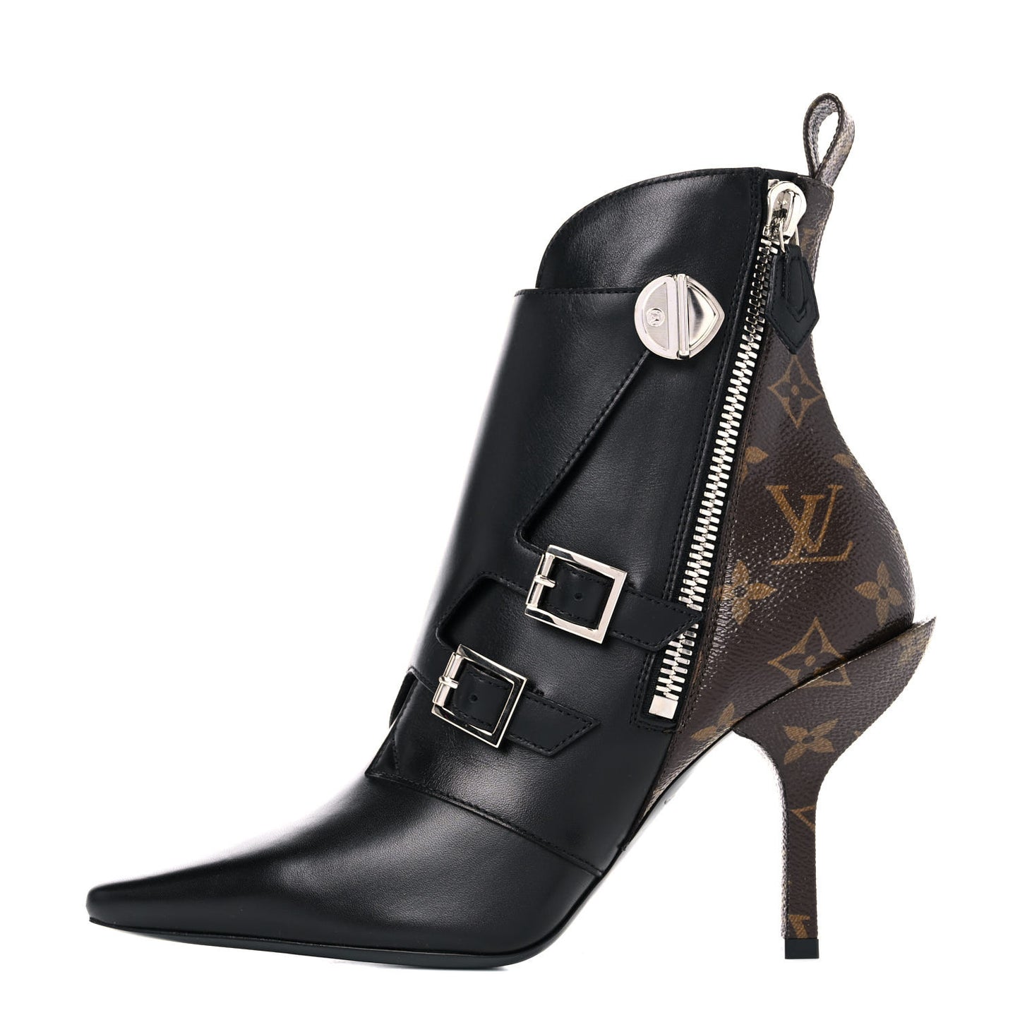 Calfskin Monogram Janet Ankle Boots 37 Black
