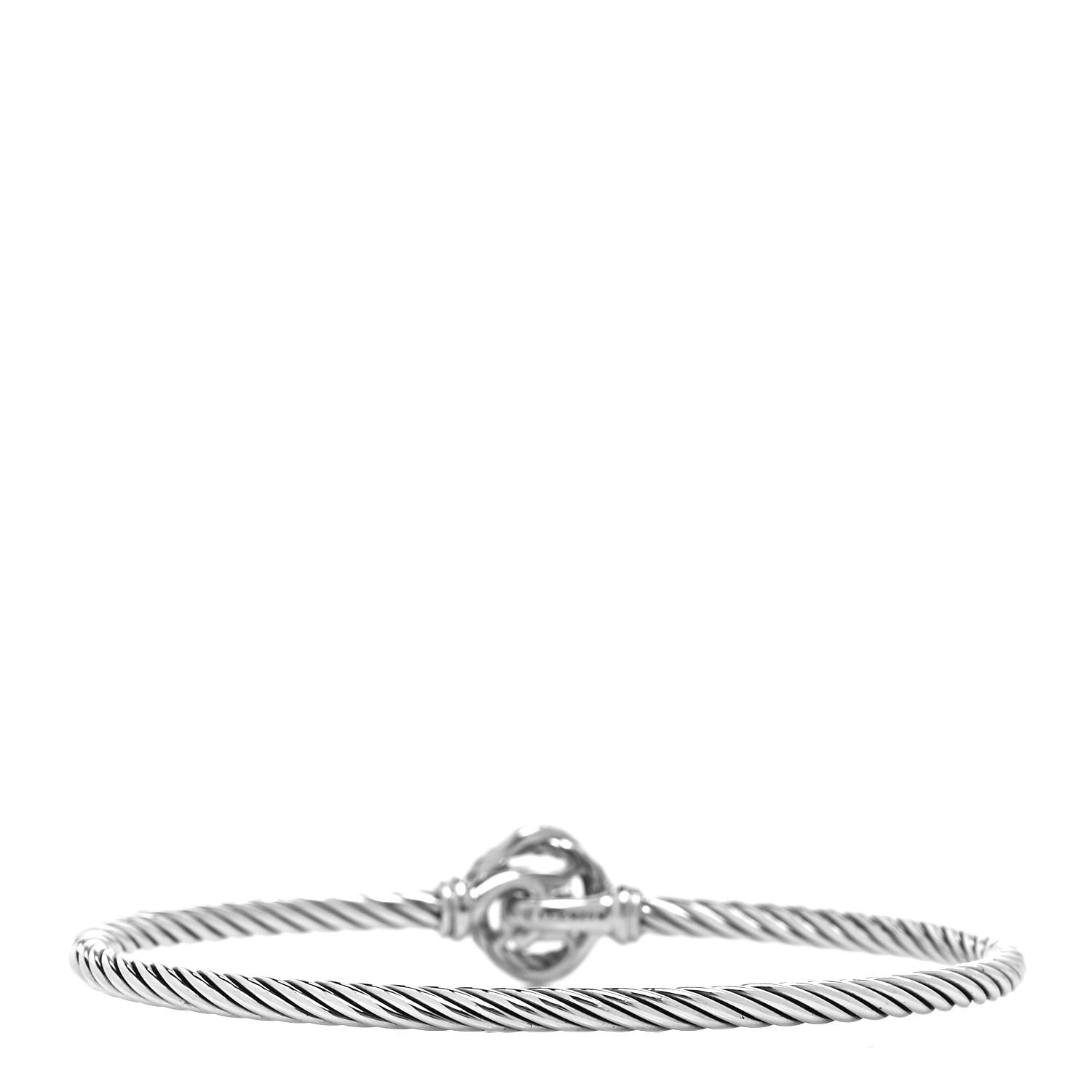 David Yurman Sterling Silver Diamond 3mm Infinity Bracelet 3 of 6