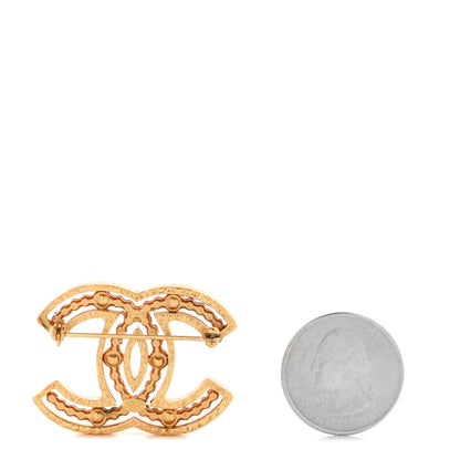 Chanel Crystal CC Brooch Gold 2 of 4