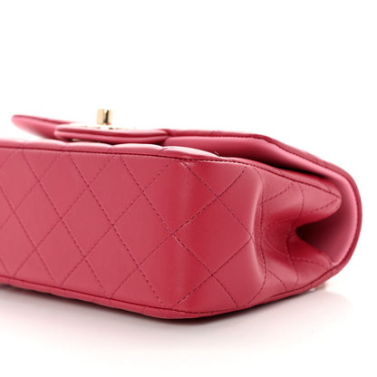 Chanel Lambskin Quilted Bi-Color Mini Top Handle Rectangular Flap Rose 9 of 10