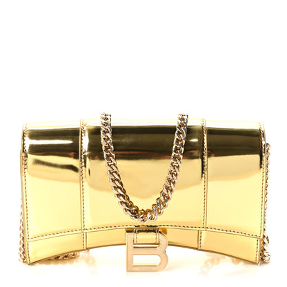 Balenciaga Mirror Calfskin Hourglass Chain Bag Gold 1 of 9
