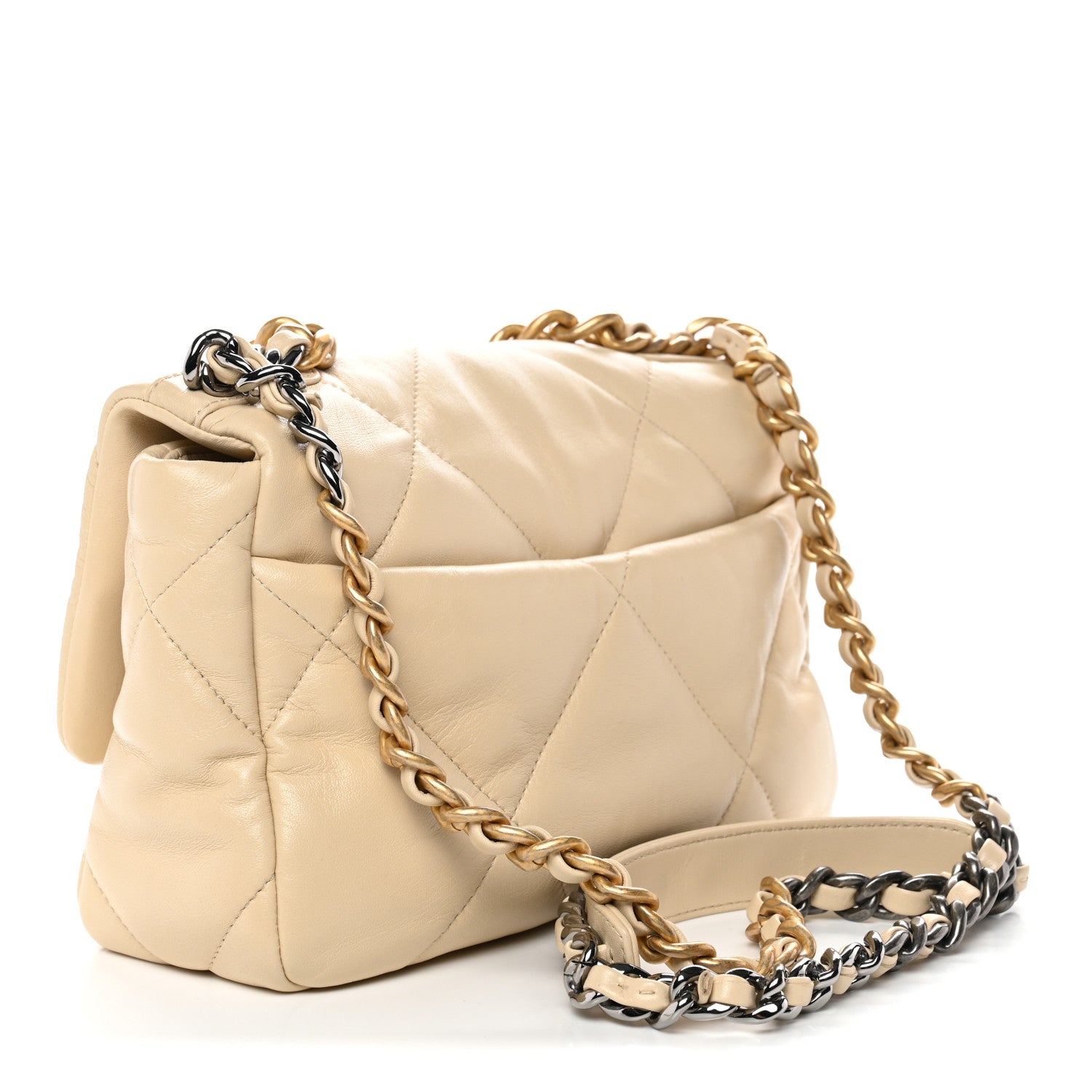 Chanel Lambskin Quilted Medium Chanel 19 Flap Beige 3 of 11