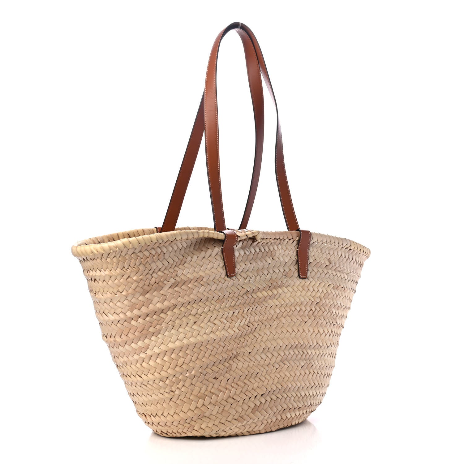Celine Raffia Calfskin Triomphe Medium Panier Tan 2 of 6