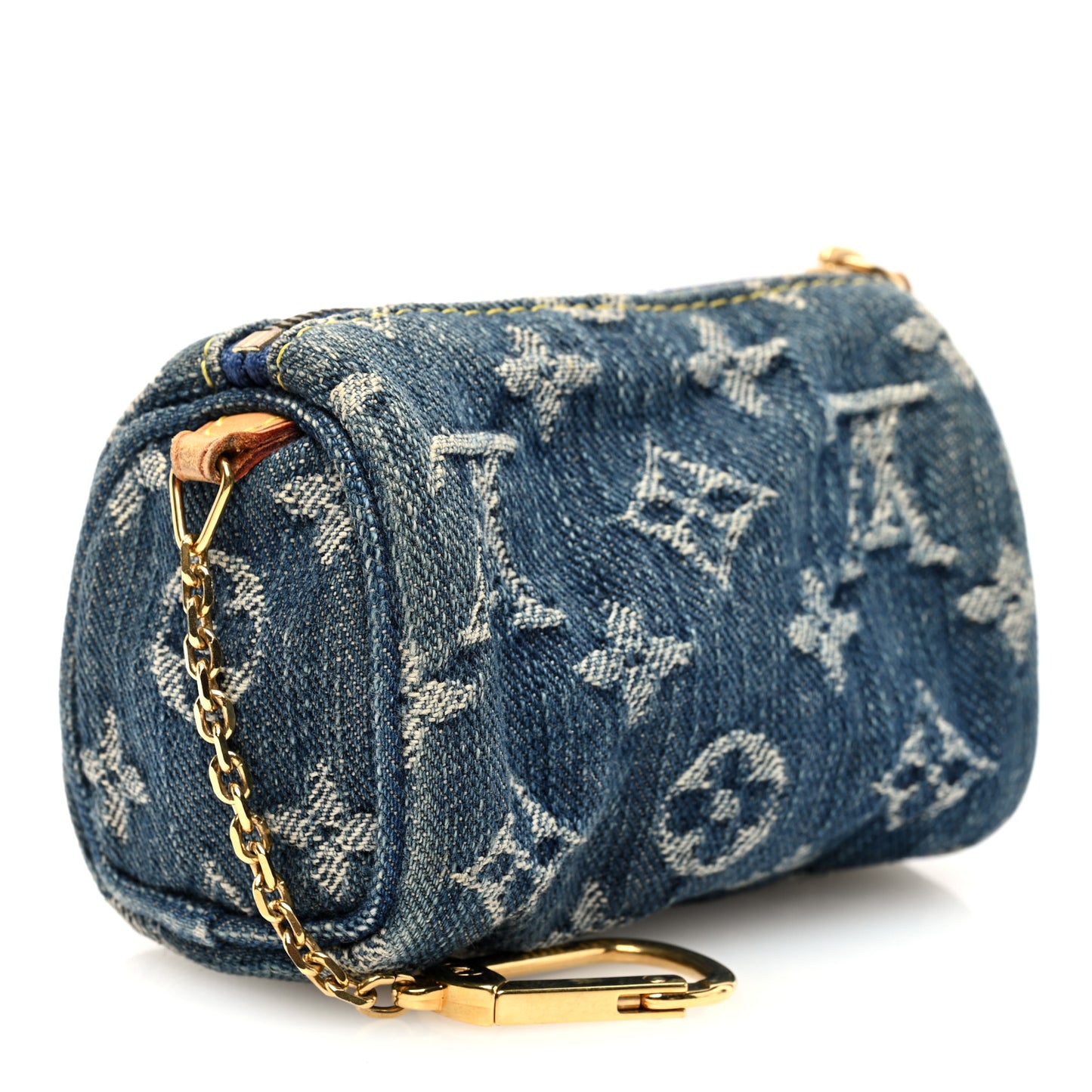 Monogram Denim Pochette Speedy PM Key Holder Blue