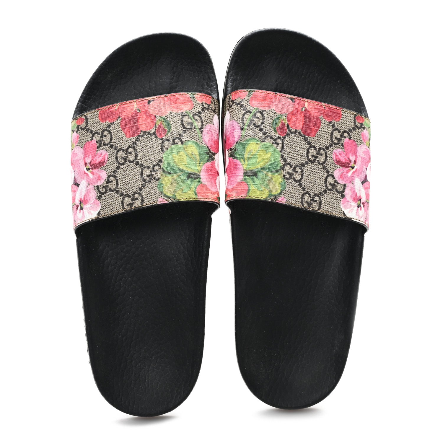 Gucci GG Supreme Monogram Blooms Slide Sandals 38 Beige Multicolor 2 of 9
