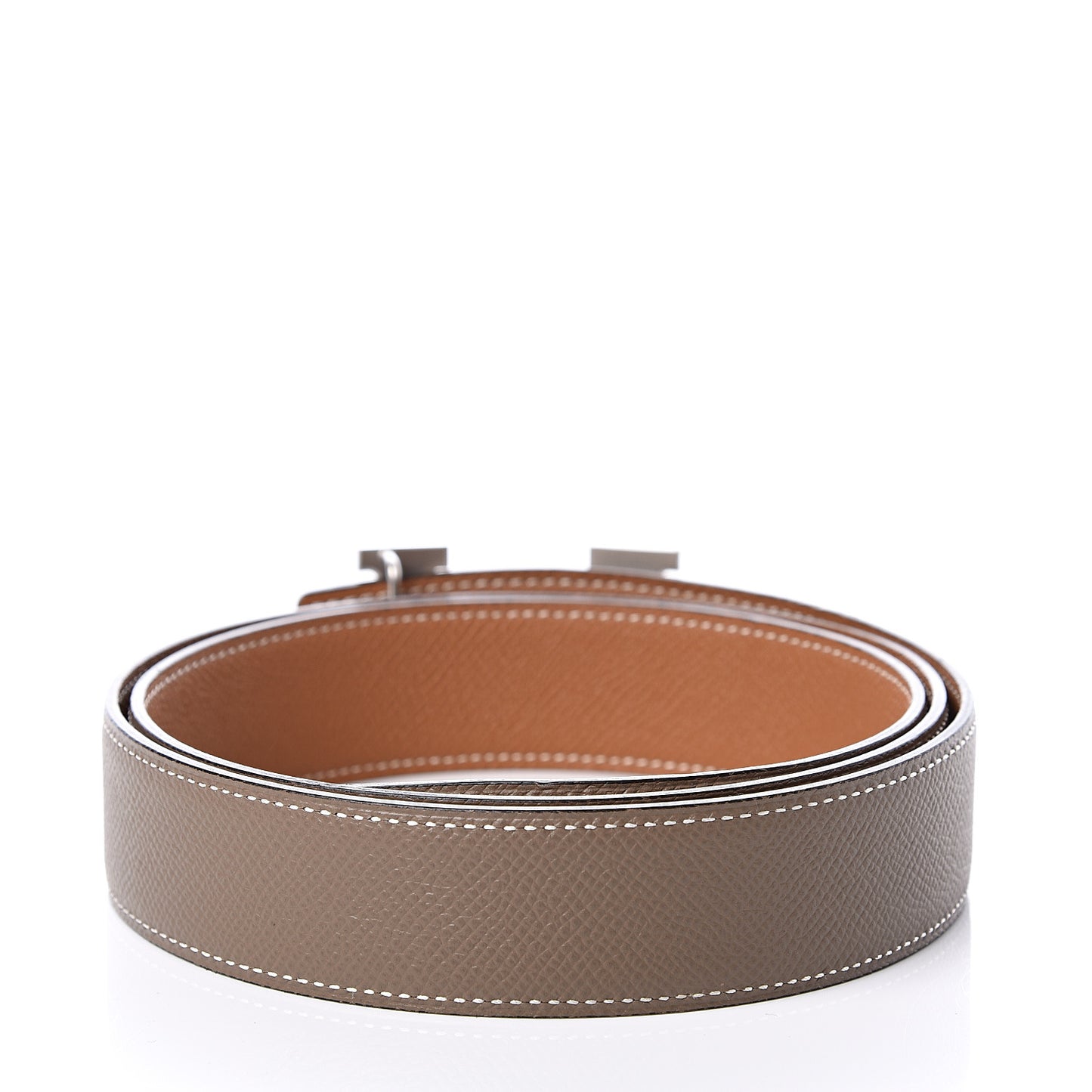 Epsom 24mm Mini H Belt 95 Gold Etoupe