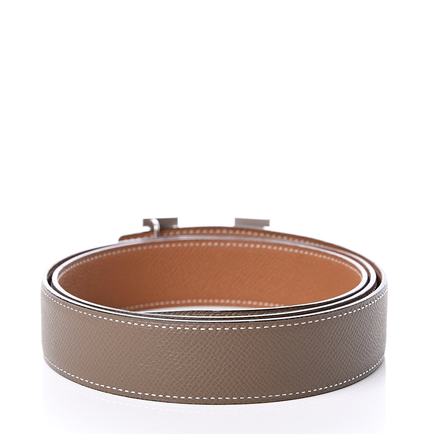 Hermes Epsom 24mm Mini H Belt 95 Gold Etoupe 2 of 6