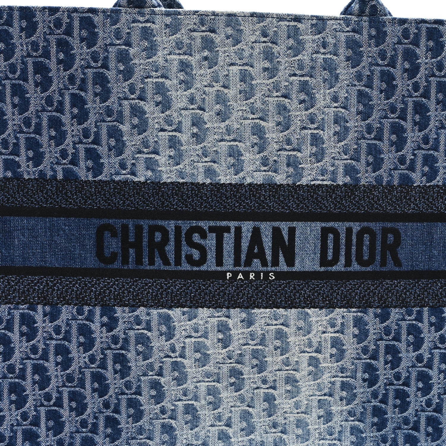 Christian Dior Oblique Denim Large Book Tote Blue 8 of 11