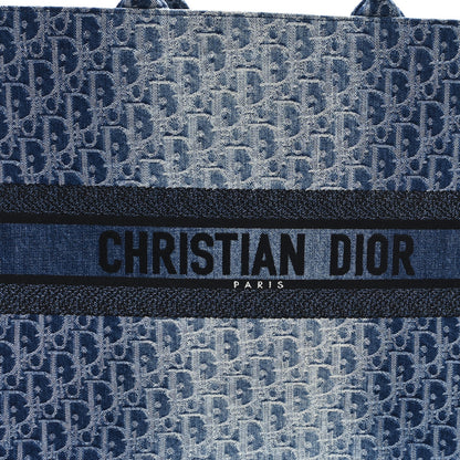 Christian Dior Oblique Denim Large Book Tote Blue 8 of 11