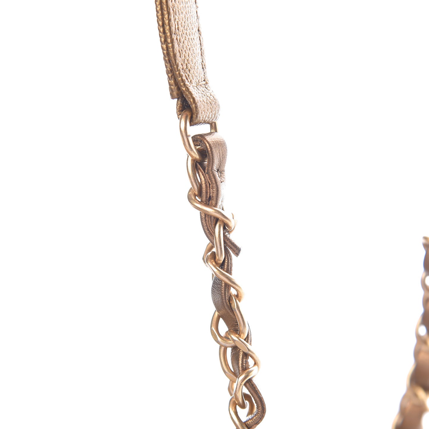 Metallic Lambskin Caviar Quilted Chain Handle Flap Bronze
