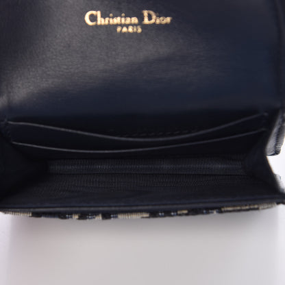 Christian Dior Oblique Saddle Card Holder Blue 6 of 10