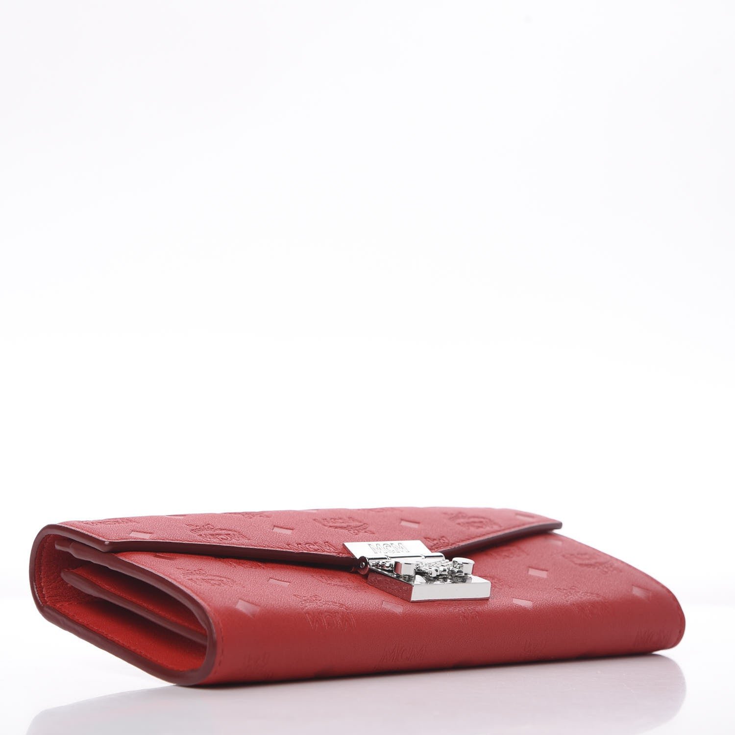 MCM Calfskin Ottomar Large Patricia Wallet On Chain Red 3 of 9