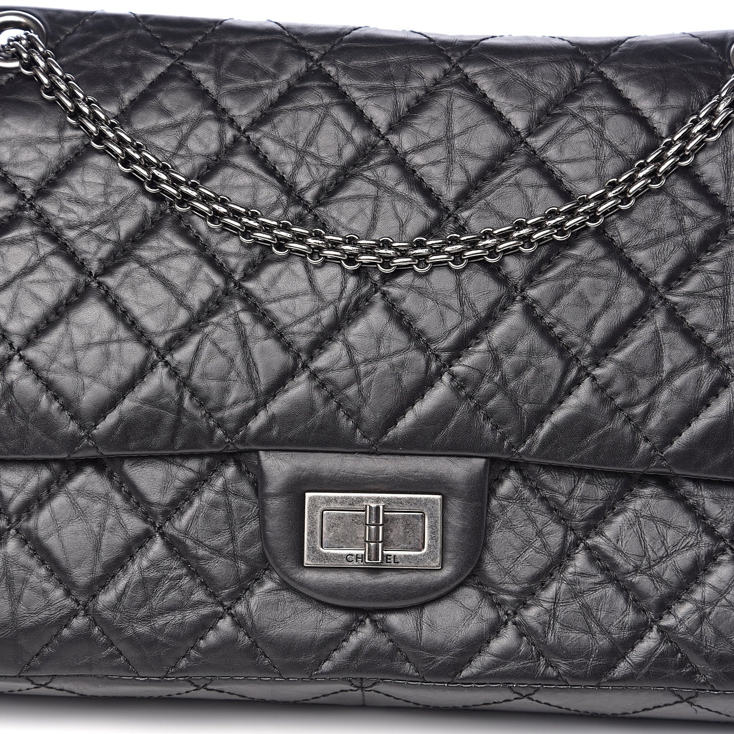 Chanel Aged Calfskin Quilted 2.55 Reissue 227 Flap Black 9 of 10