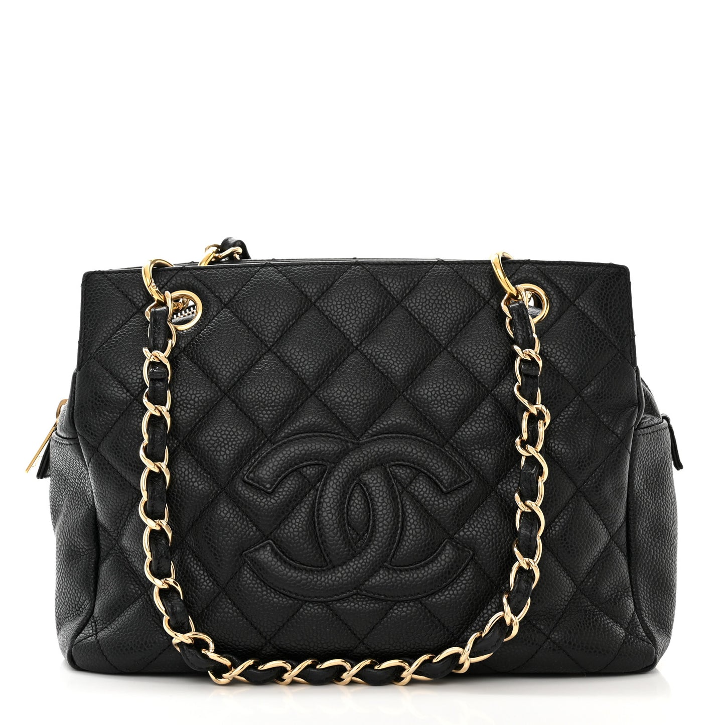 Caviar Quilted Petit Timeless Tote PTT Black